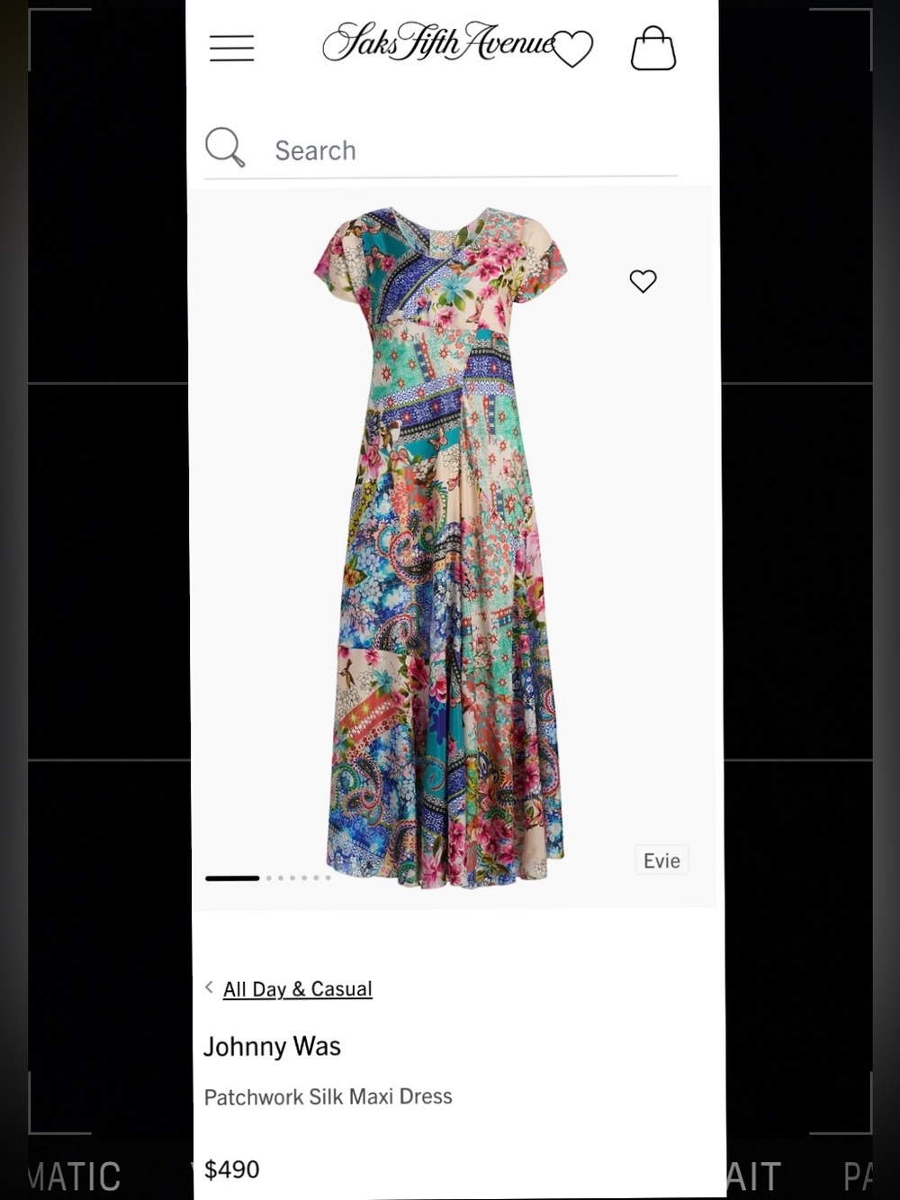 Johnny Was Navy, Teal and Pink Floral Silk Dress